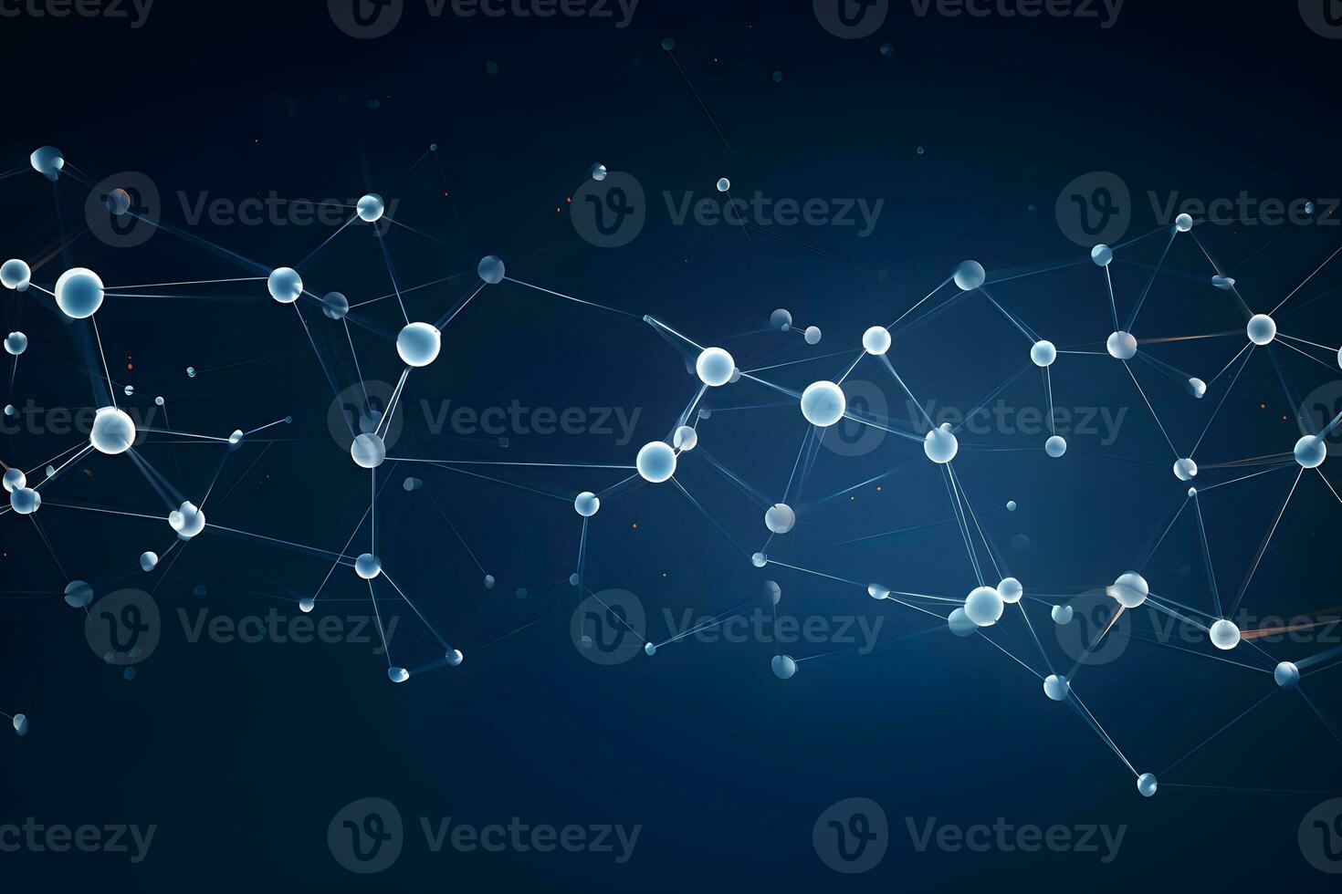 3d illustration of a network of dots. Generative AI photo