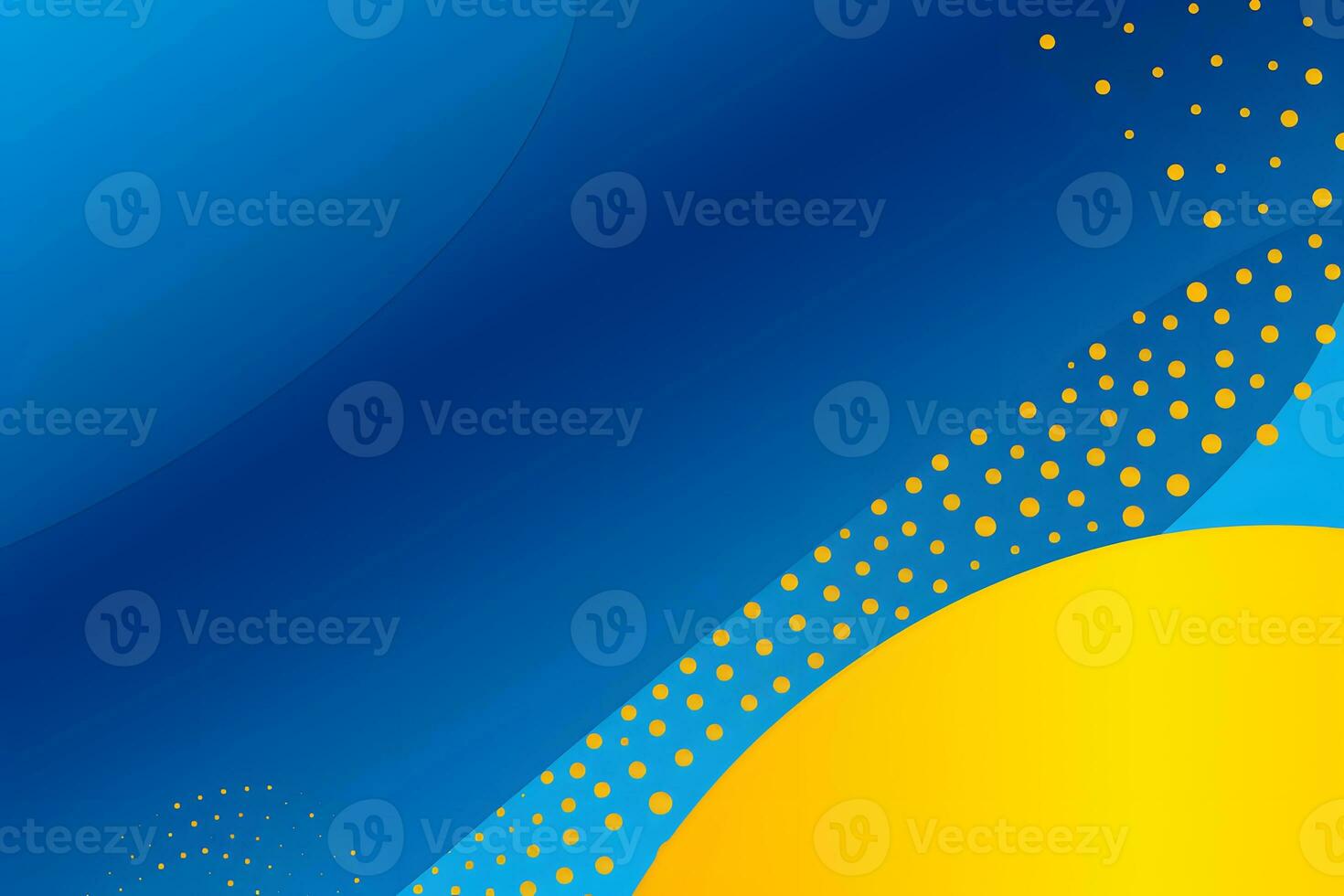 a blue and yellow background with a circle in the middle. Generative AI photo