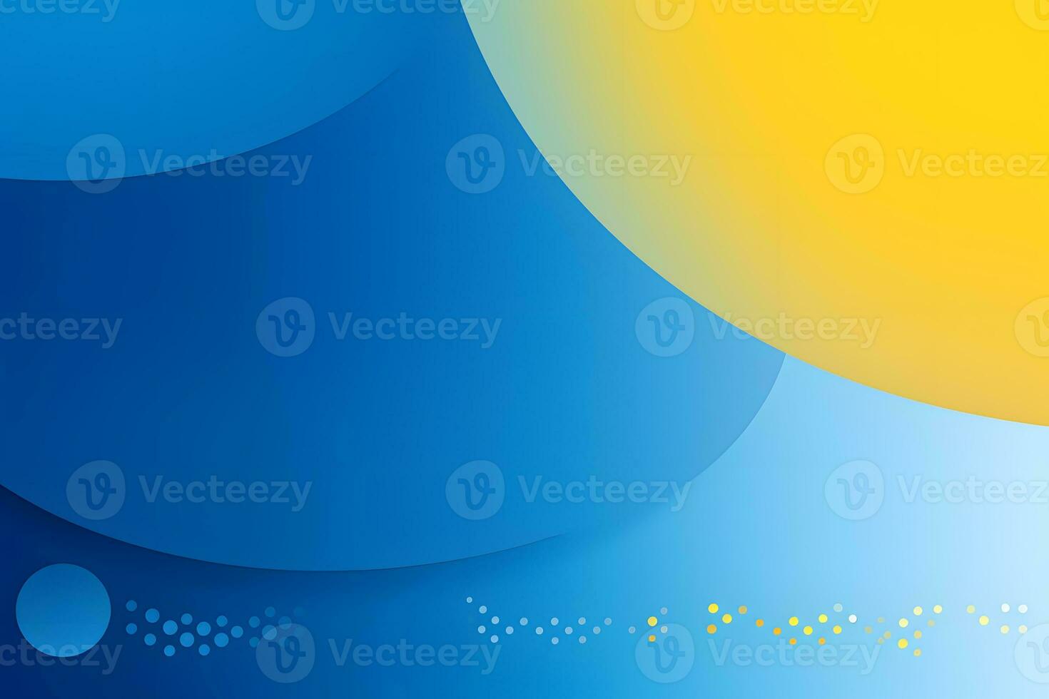 a blue and yellow background with a circle in the middle. Generative AI photo