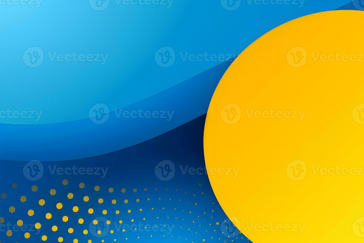 a yellow and blue background with a circle in the middle. Generative AI photo