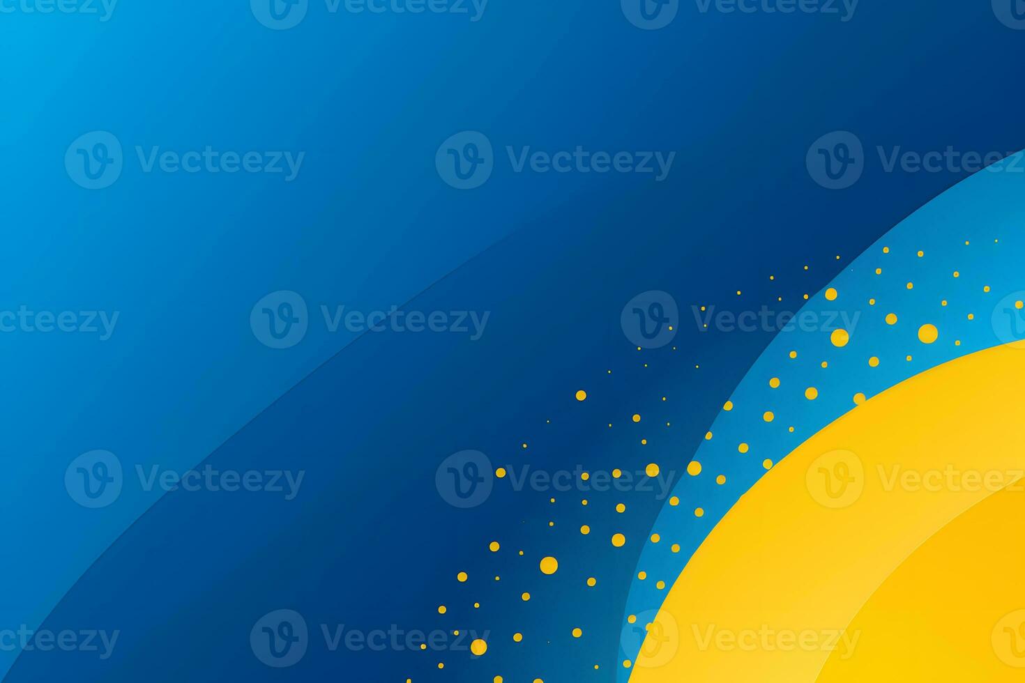 a blue and yellow background with a sun. Generative AI photo