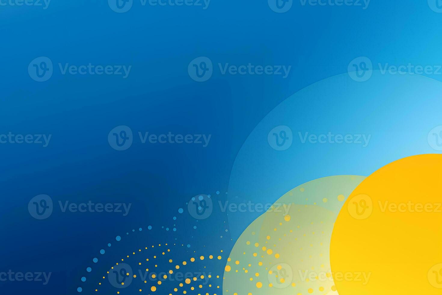 blue and yellow background with a circle in the middle. Generative AI photo