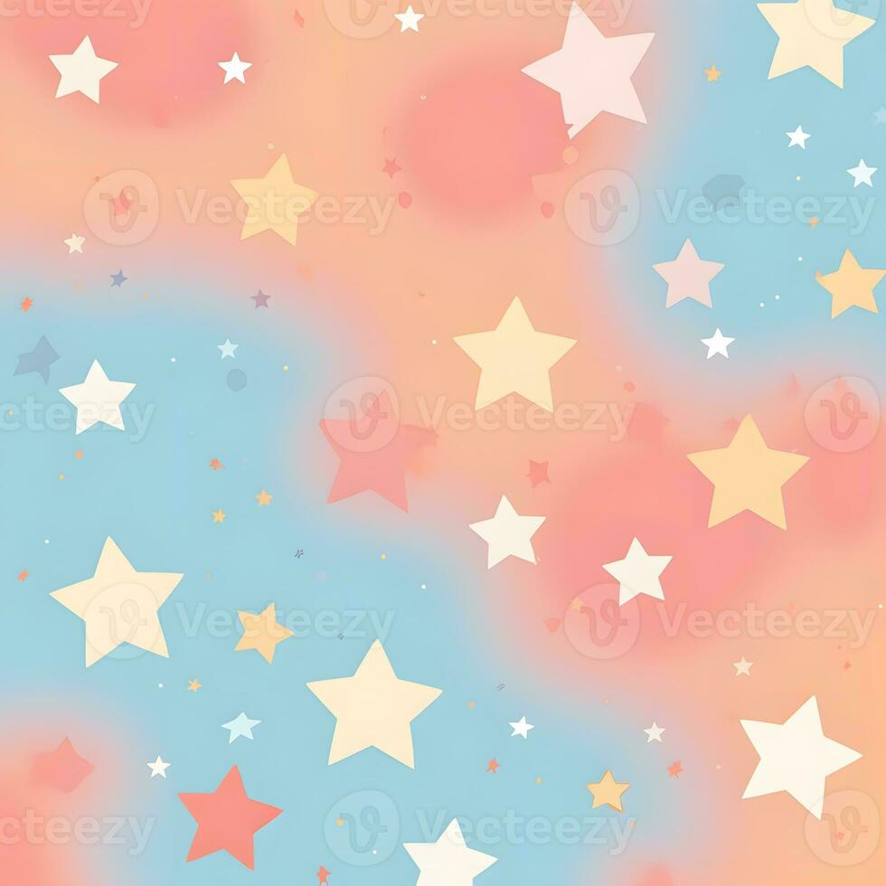 stars on a blue and pink background. Generative AI photo