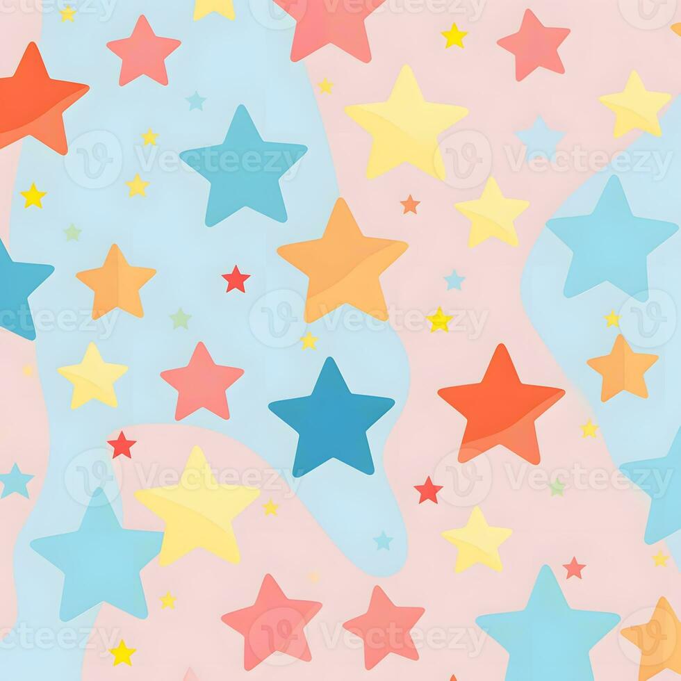 a colorful star pattern with many stars. Generative AI photo