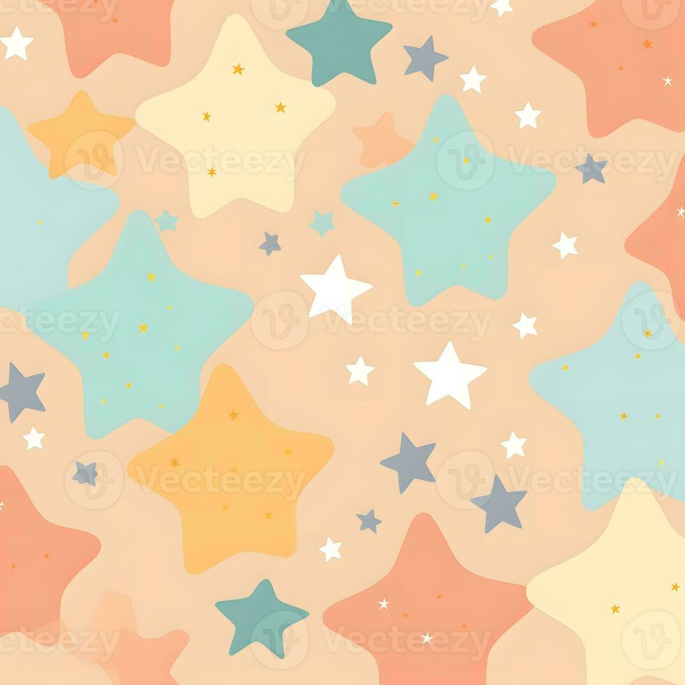 a colorful star pattern with stars and stars. Generative AI photo