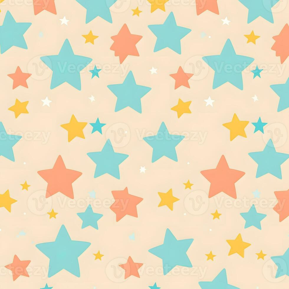 a colorful star pattern with stars on it. Generative AI photo