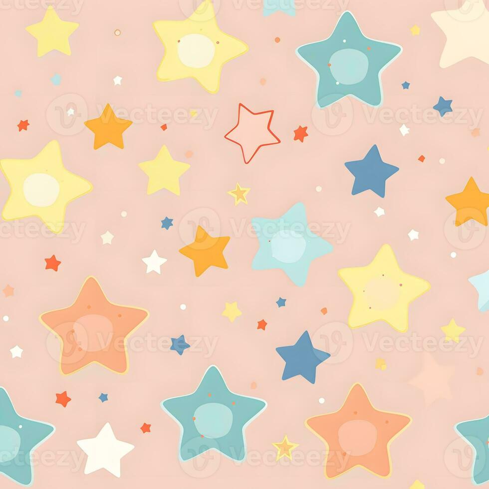 a colorful star pattern with many stars on it. Generative AI photo