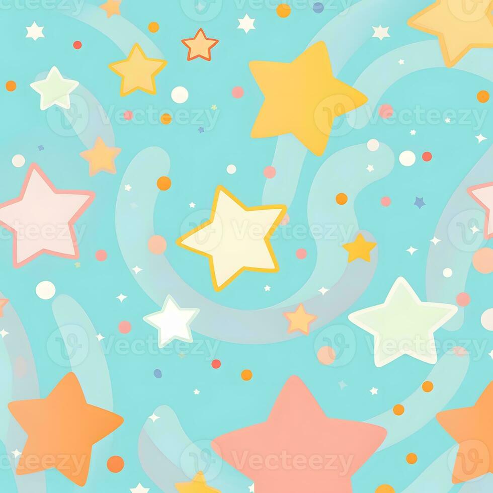 a colorful star pattern with many stars on it. Generative AI photo