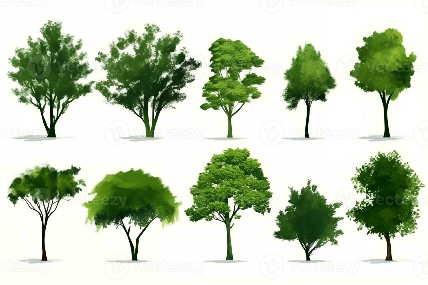 a collection of different types of trees. Generative AI photo