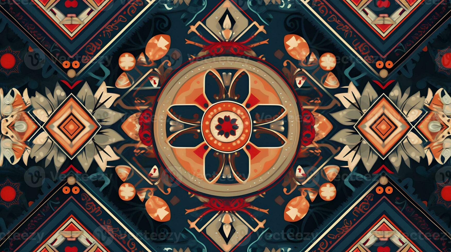 a colorful pattern with a circular design. Generative AI photo