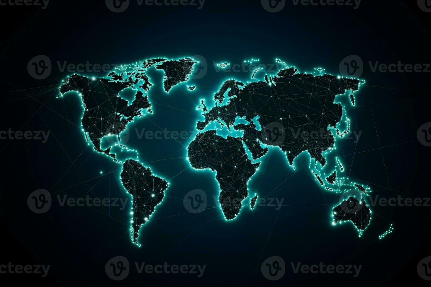 the world map is shown in a dark background. Generative AI photo