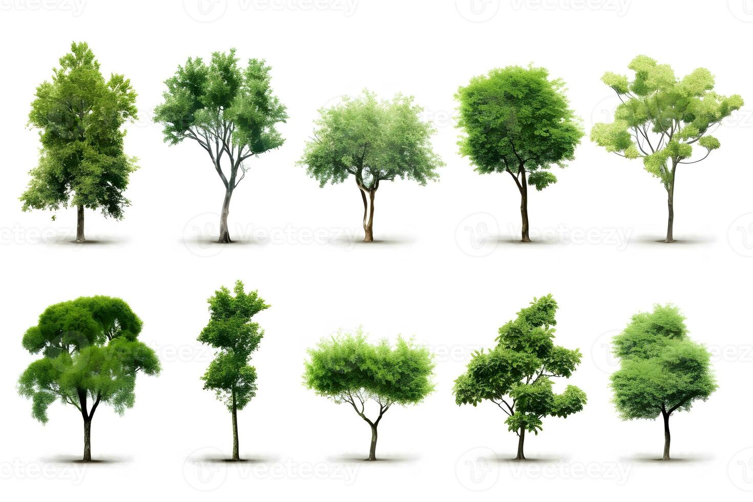 a collection of different types of trees. Generative AI photo