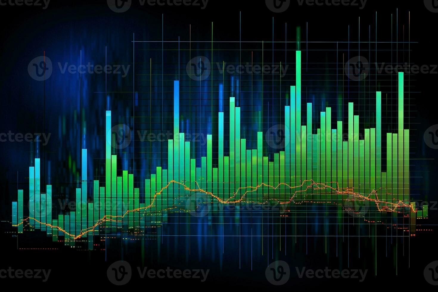 an abstract graph of a stock chart. Generative AI photo