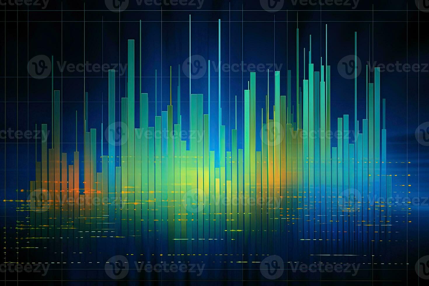 abstract digital data chart with bars and lines. Generative AI photo