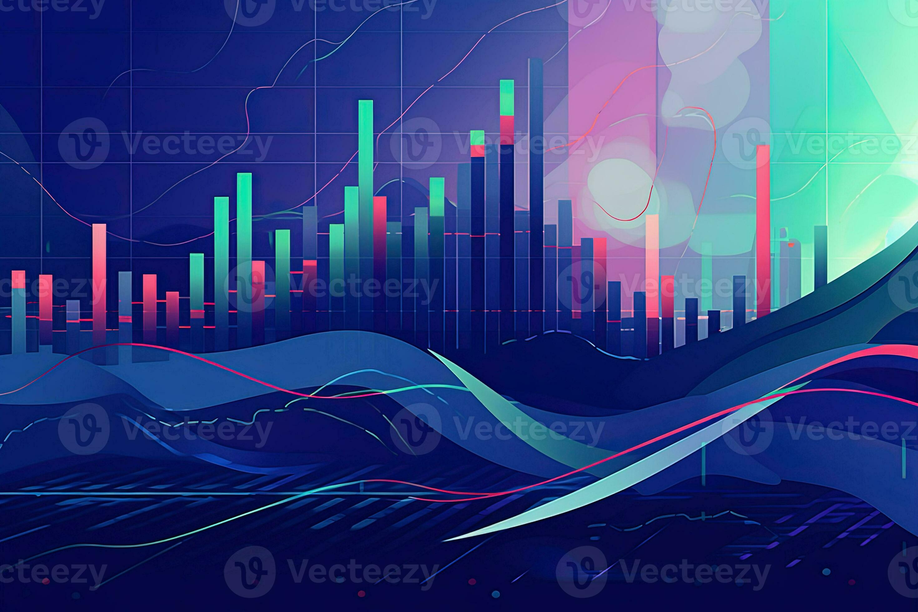 an abstract illustration of a graph chart. Generative AI 30598489 Stock ...