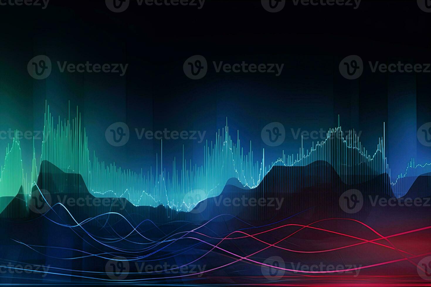 abstract image of a graph with a line of data. abstract background with a wave line. Generative AI photo