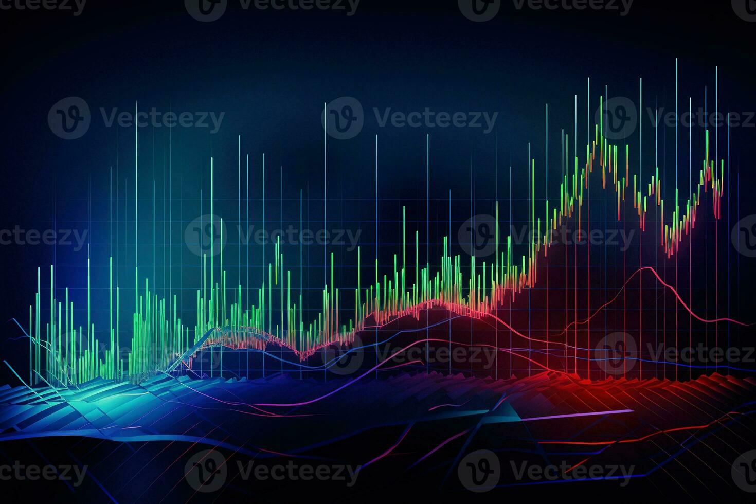 an abstract stock chart with a line of data. Generative AI 30598520 ...
