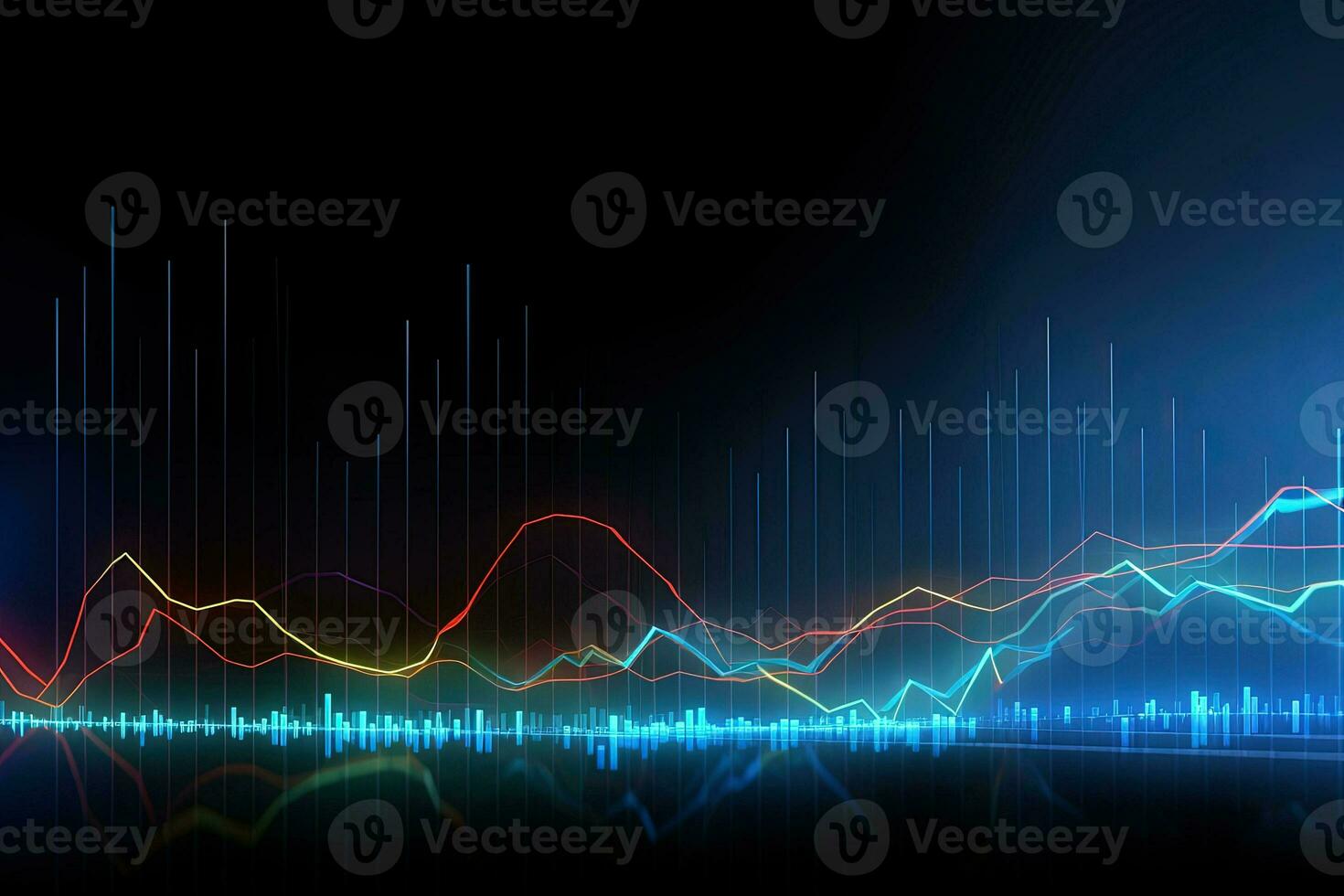 an abstract image of a graph with a line. Generative AI photo