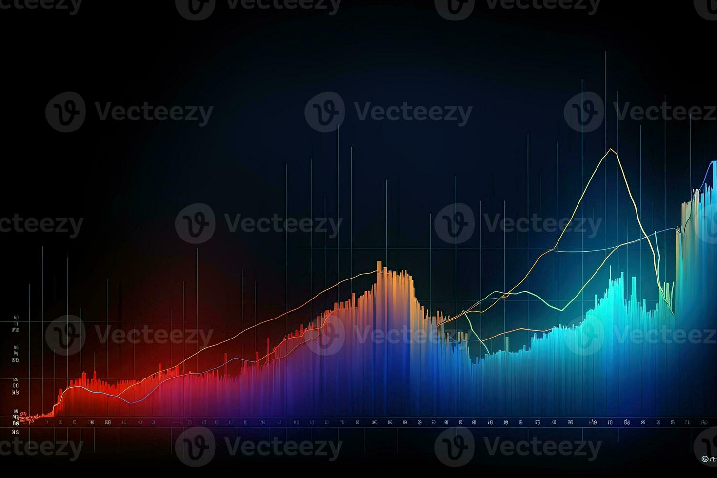 a graph of stock prices and the stock market. Generative AI photo