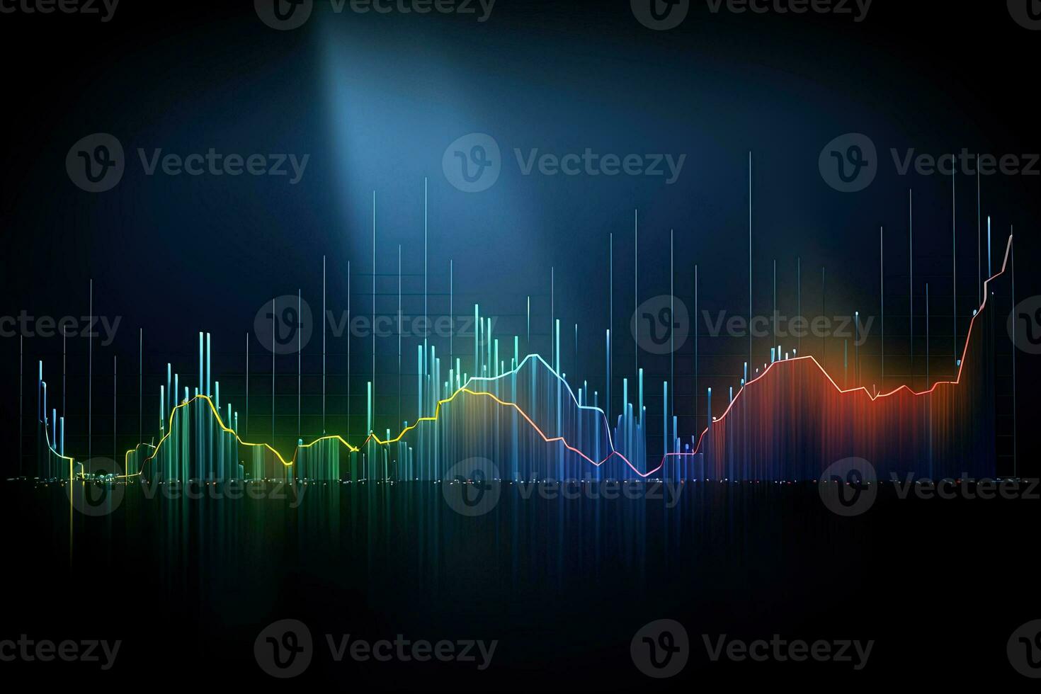 an abstract graph with colorful lines. Generative AI photo
