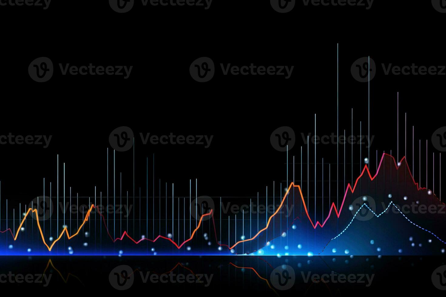 abstract data chart with colorful lines and graphs. Generative AI photo