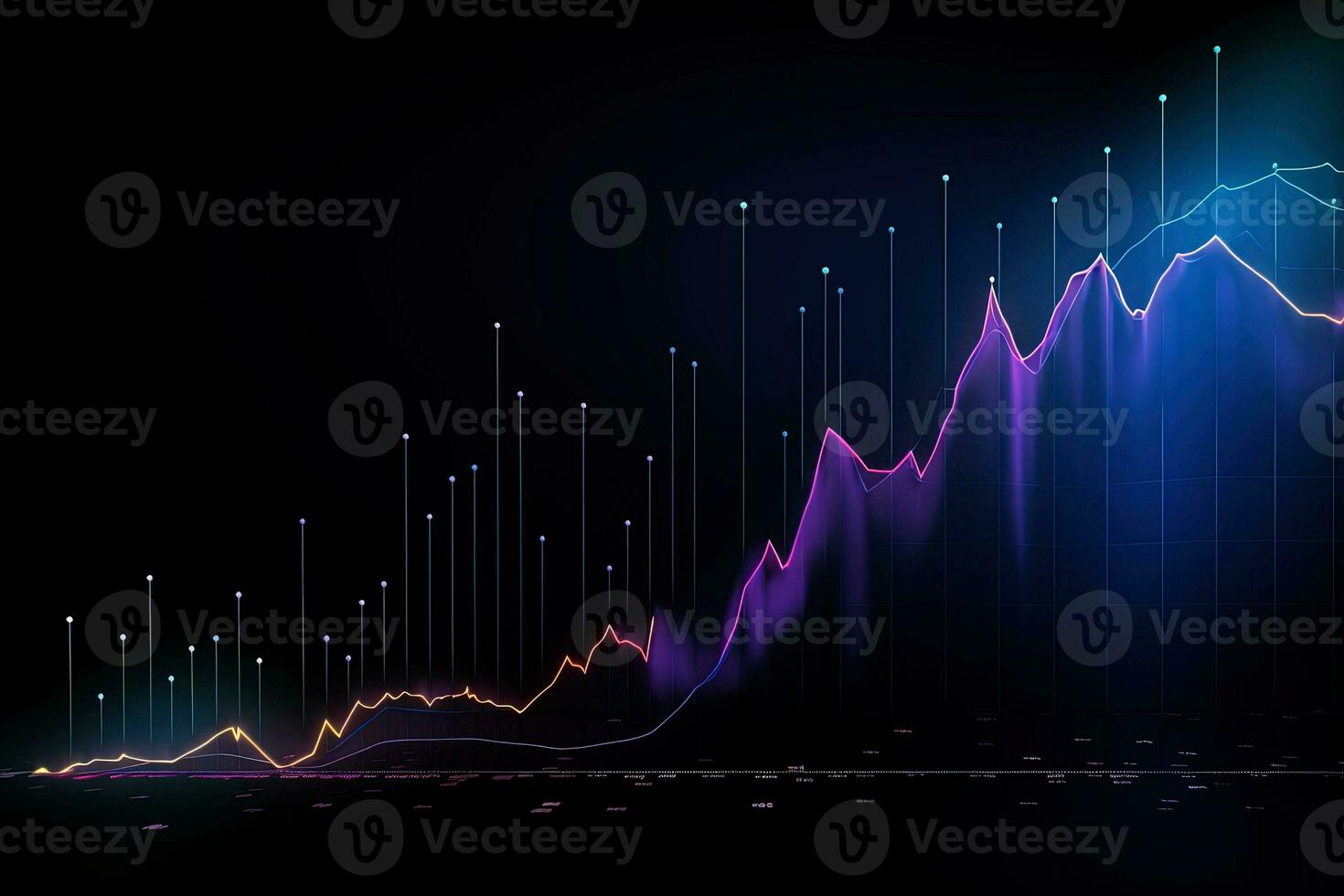 an abstract graph with a line going up. Generative AI photo