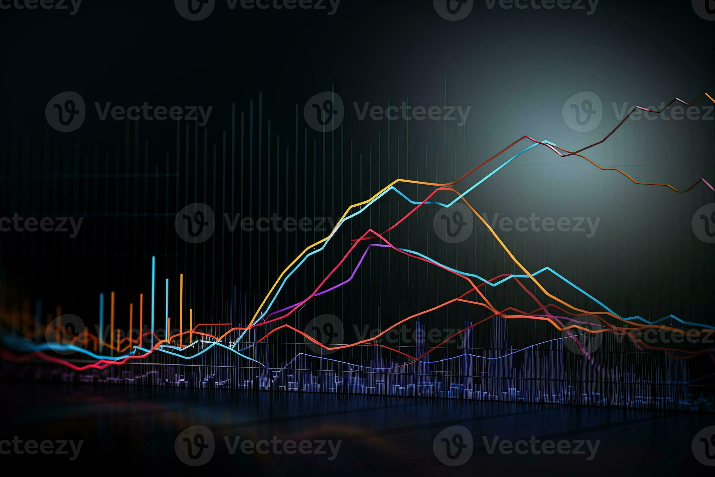 an image of a graph chart with a line going up. Generative AI 30598618