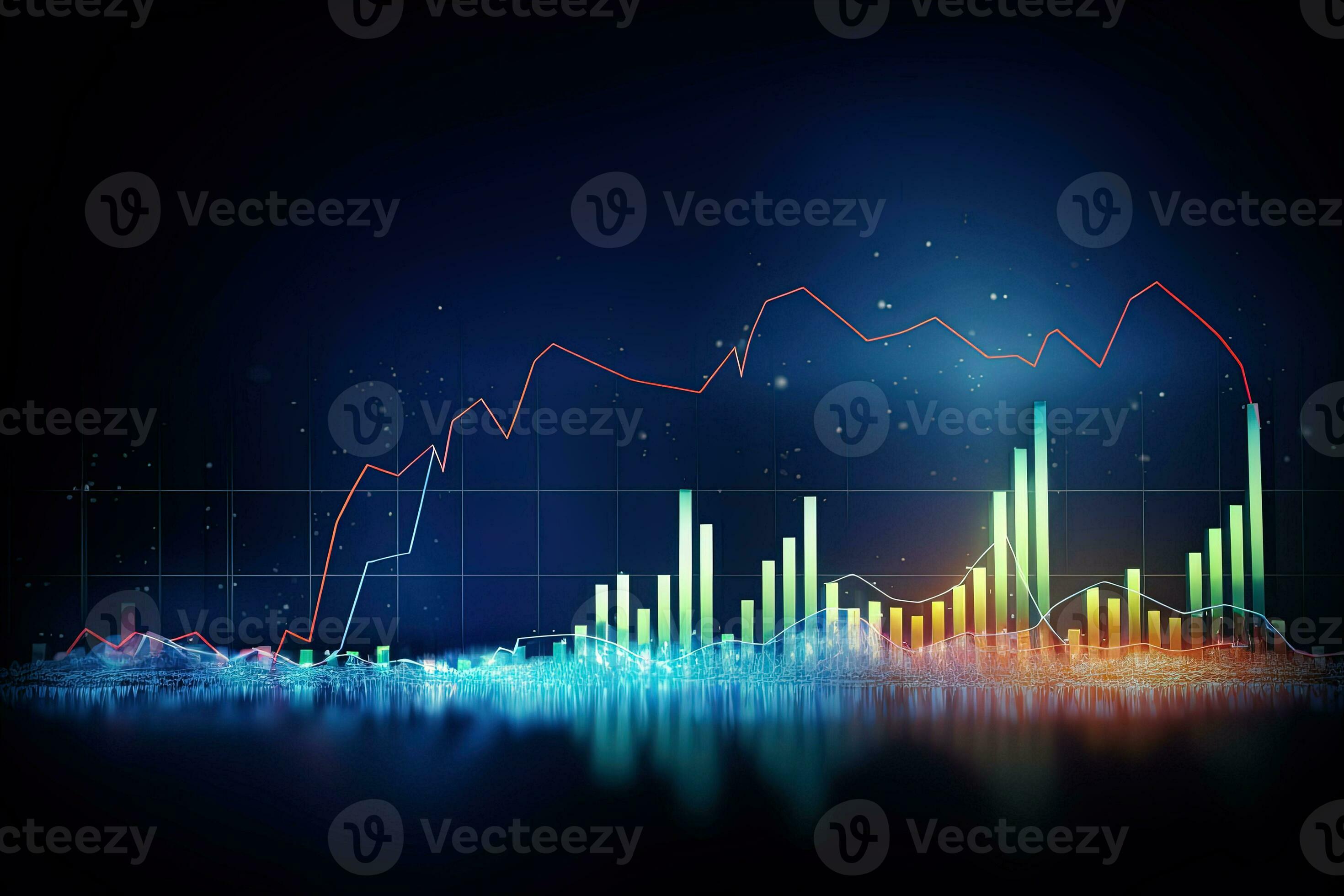 an abstract graph chart with a line of data. Generative AI 30598623 ...
