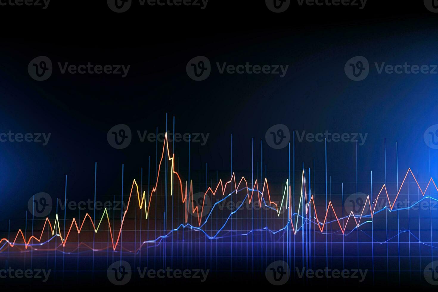 an abstract image of a graph with a line. Generative AI photo