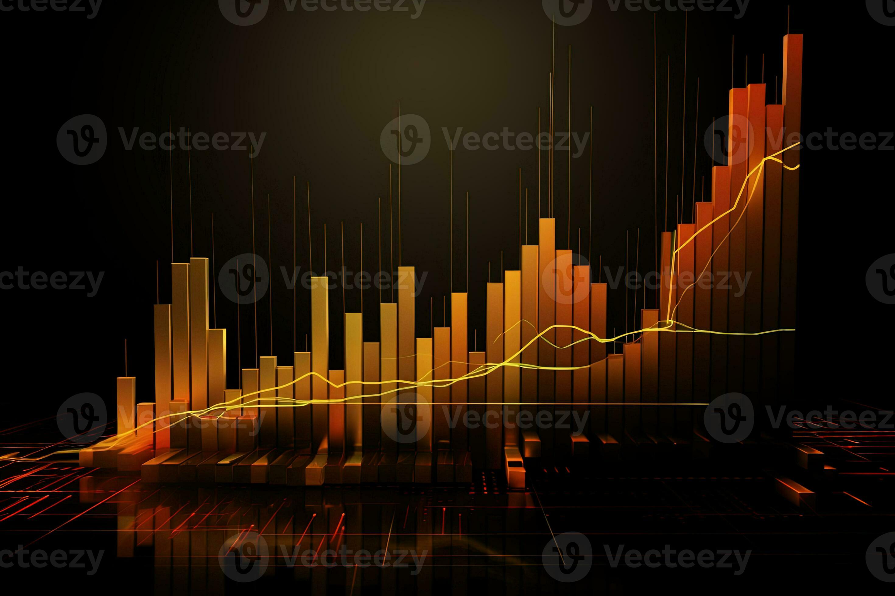 an abstract graph chart with a line going up. Generative AI 30598629