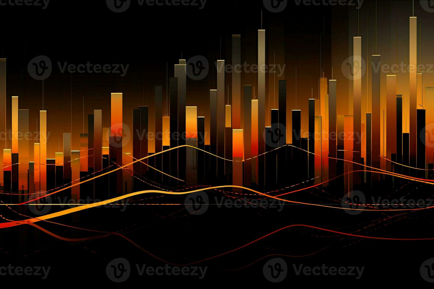 abstract graph of a stock market chart. Generative AI photo