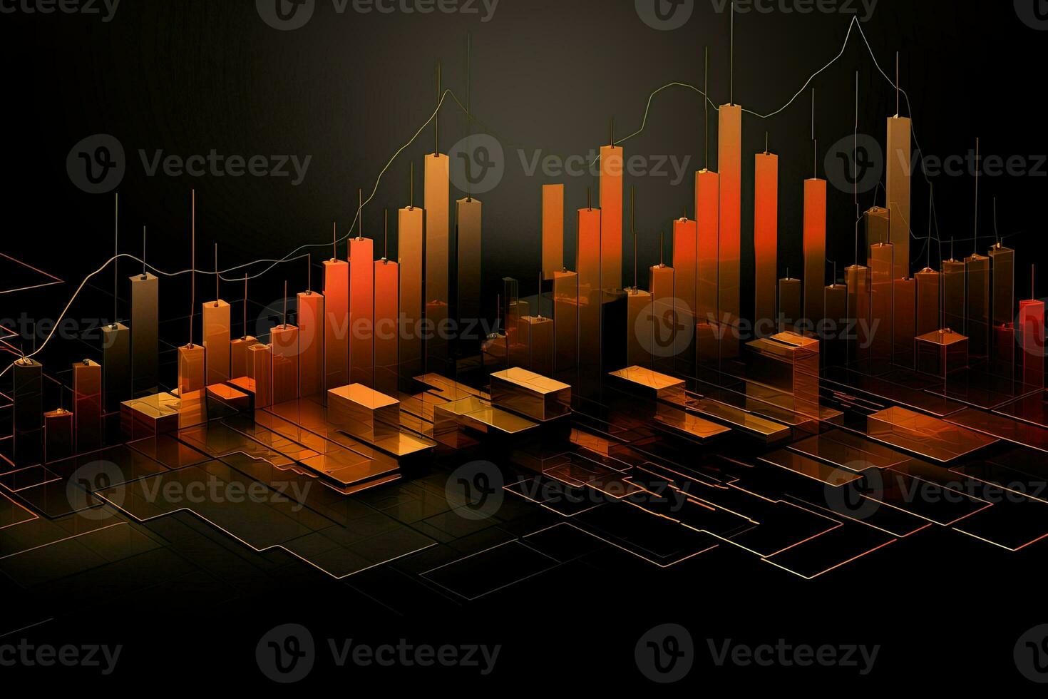 an abstract image of a graph with a line. Generative AI photo