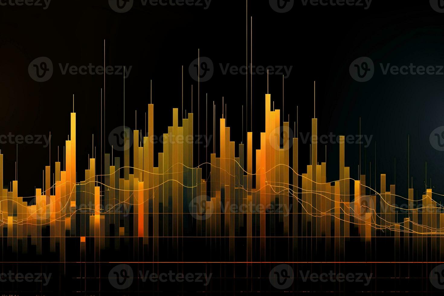 an abstract image of a graph with a line. Generative AI photo