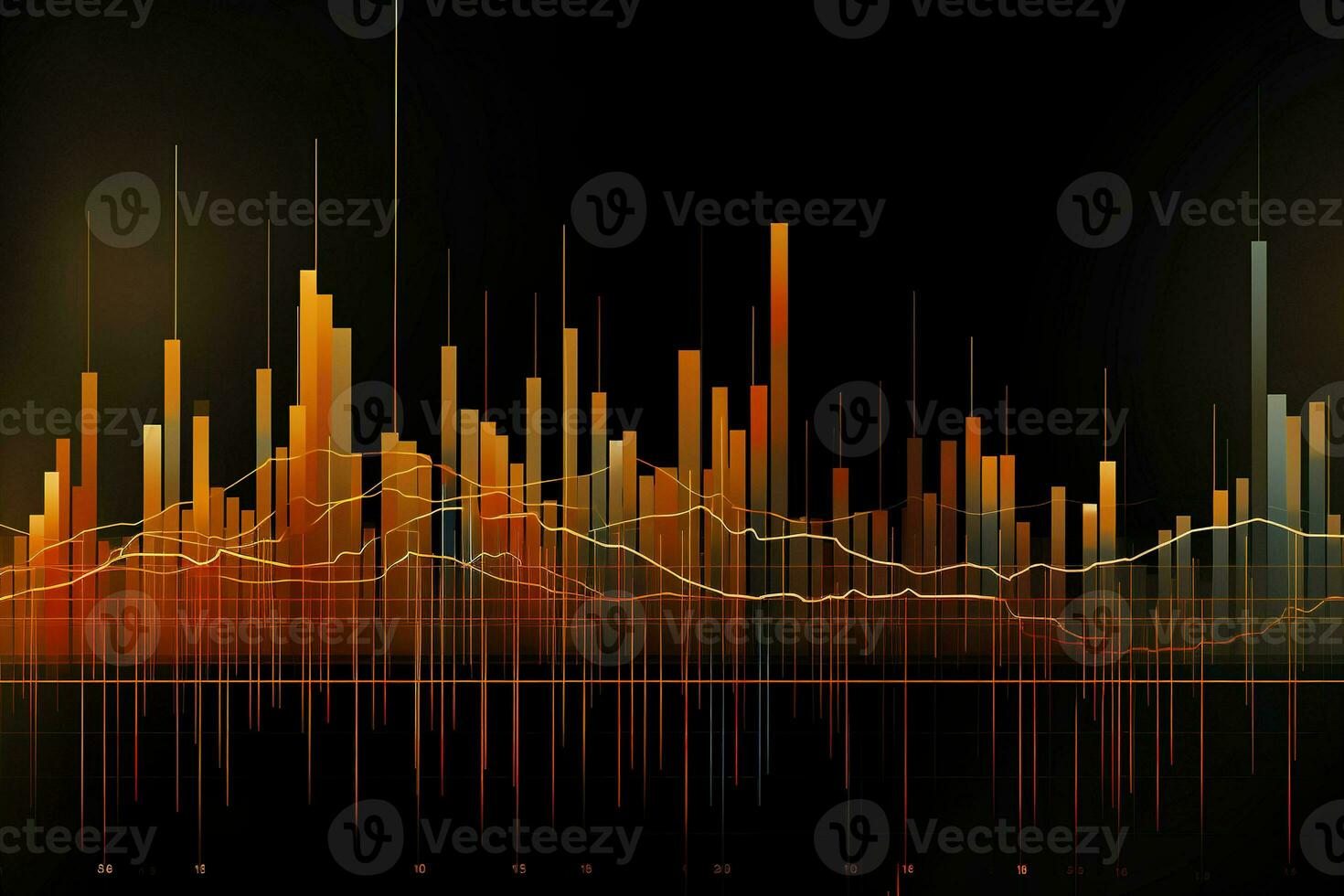 abstract image of a graph with a line. Generative AI photo