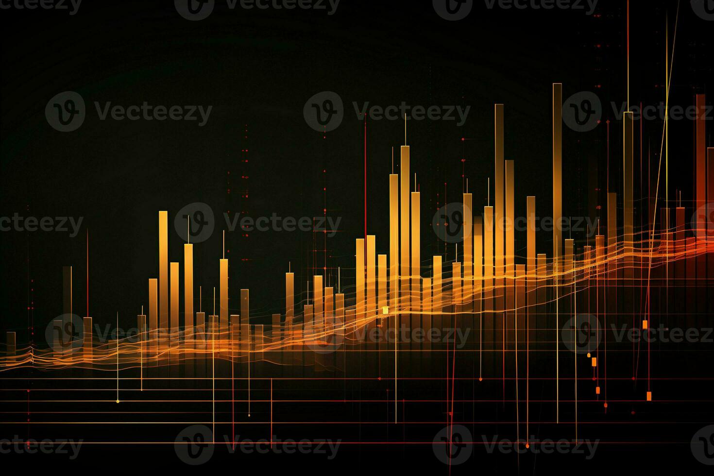abstract background with a line of data. Generative AI photo