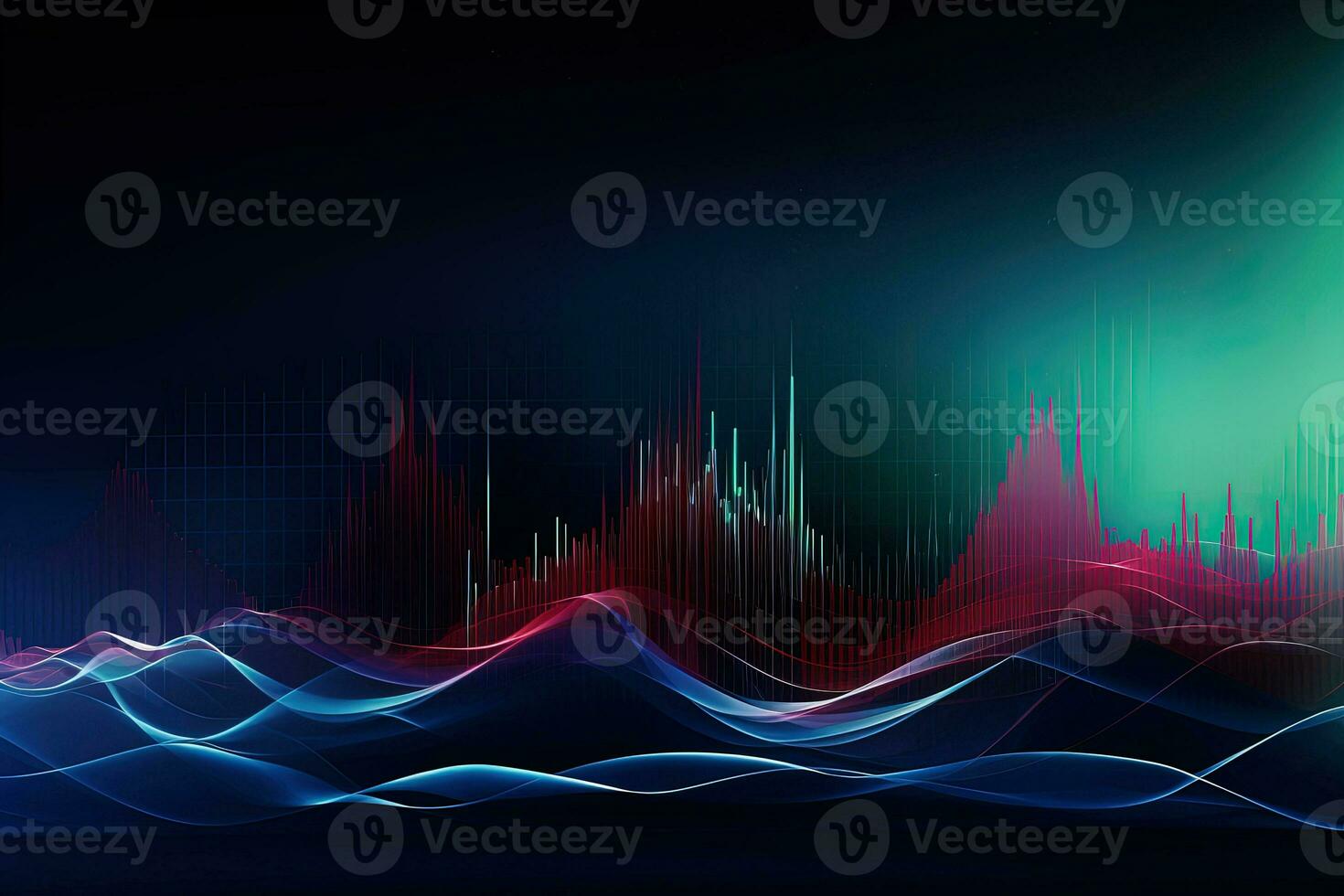abstract background with waves and lines. Generative AI photo