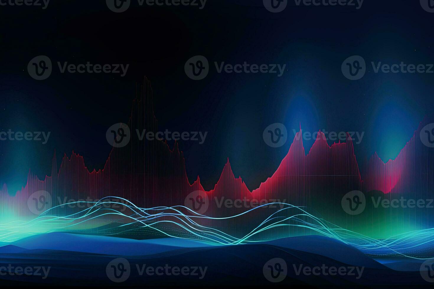 abstract background with colorful lines and waves. Generative AI photo