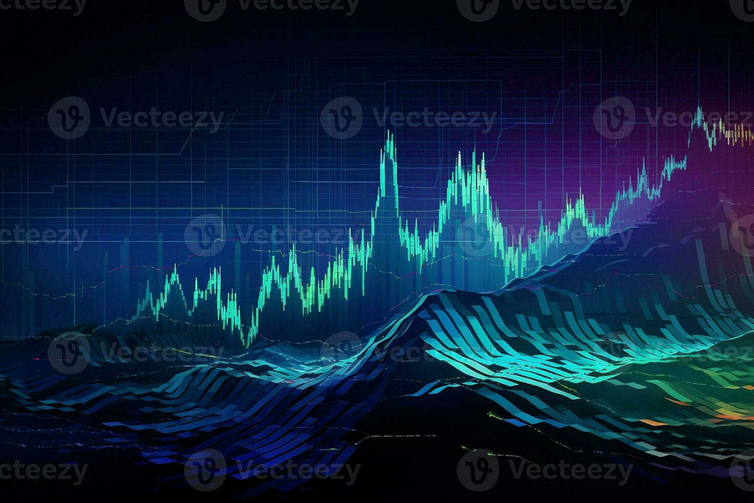 abstract image of a graph with a line going up. Generative AI photo