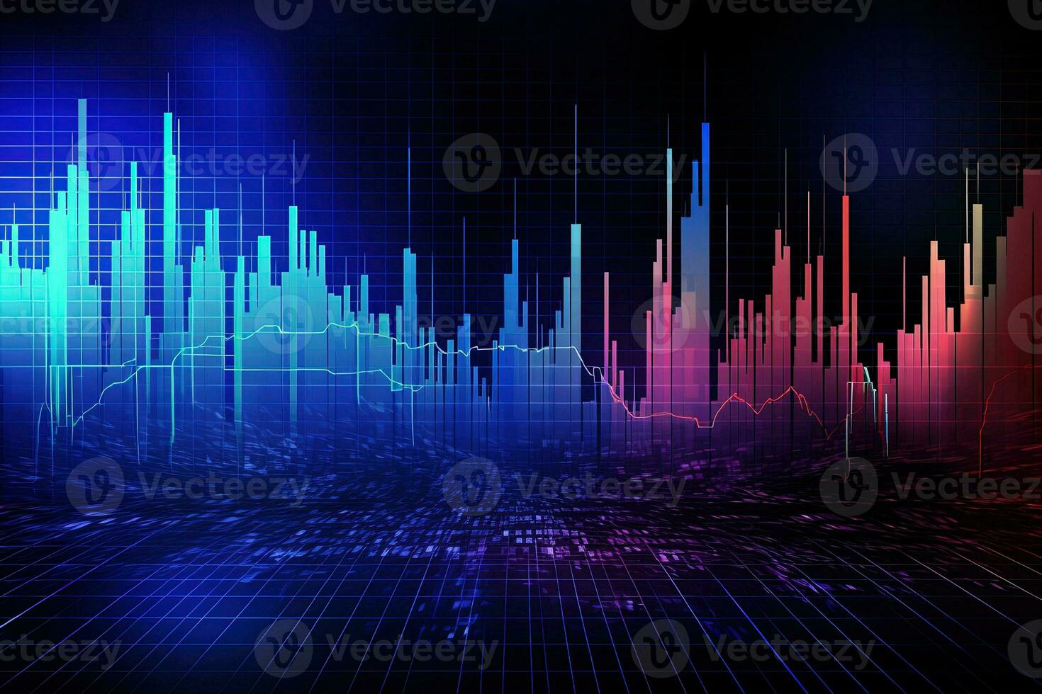 an abstract background with a graph line. Generative AI photo