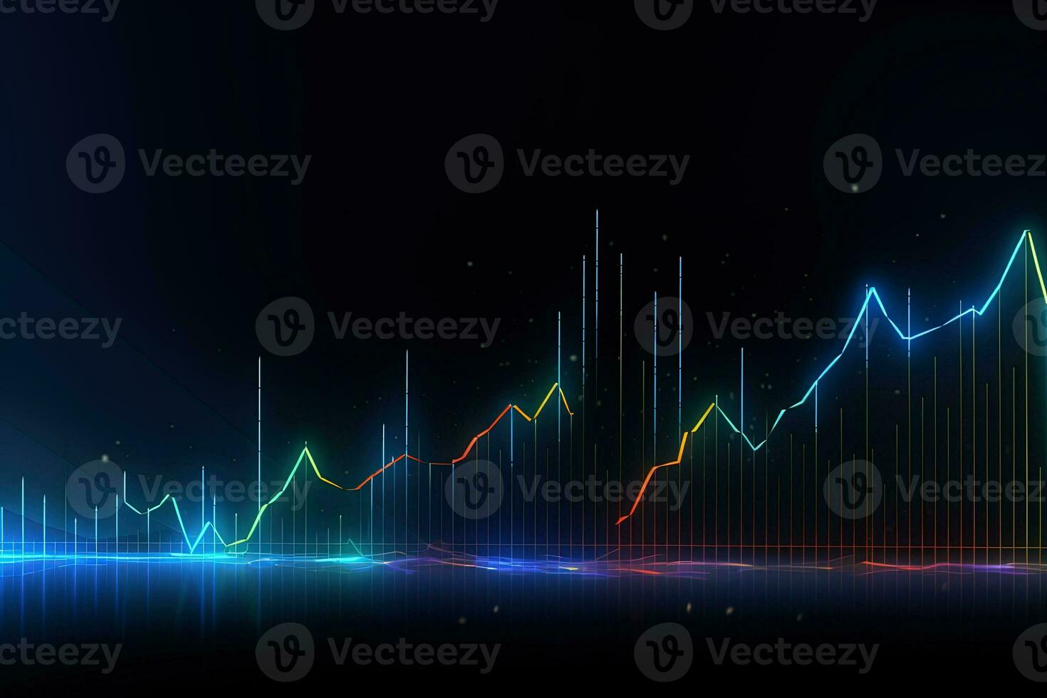 abstract graph line with colorful lines. Generative AI photo