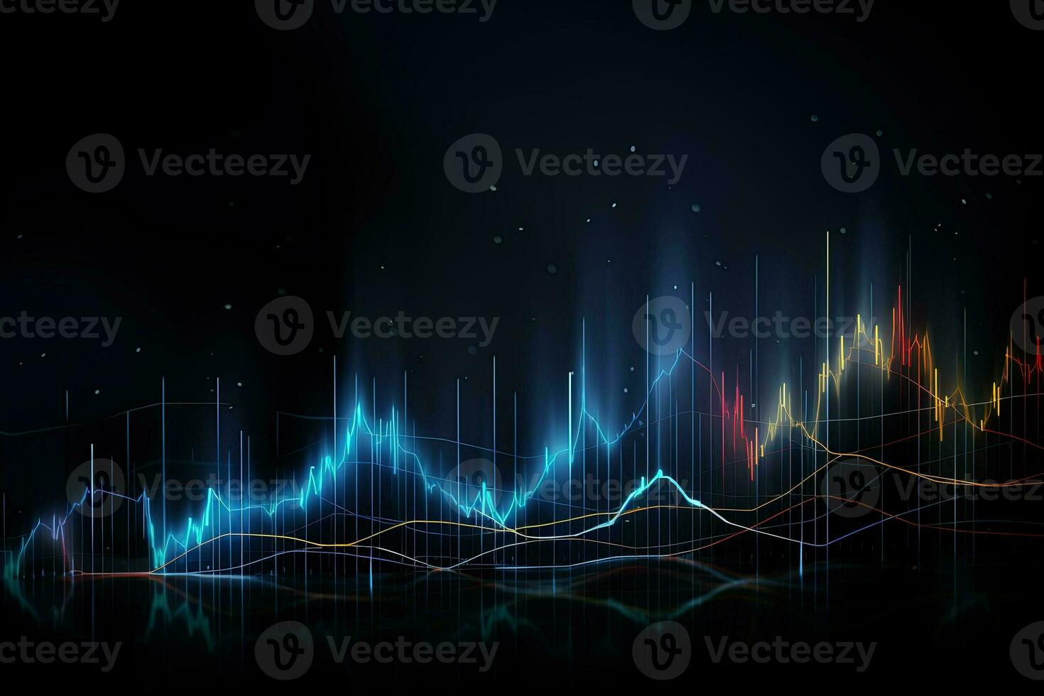 abstract background with a graph line. Generative AI photo