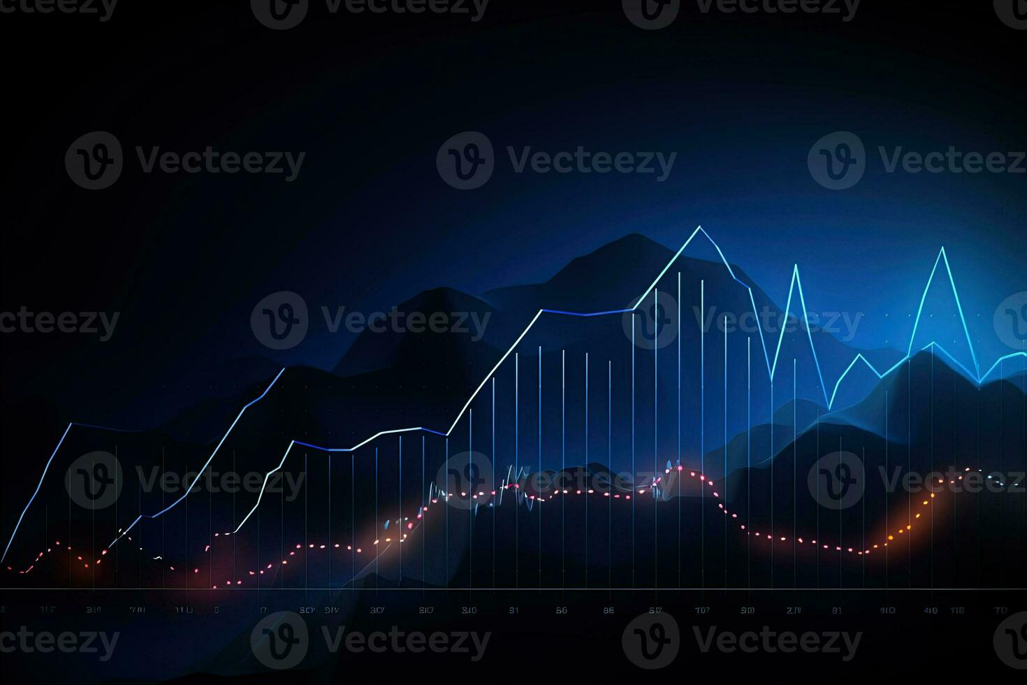 abstract graph of business chart. Generative AI photo