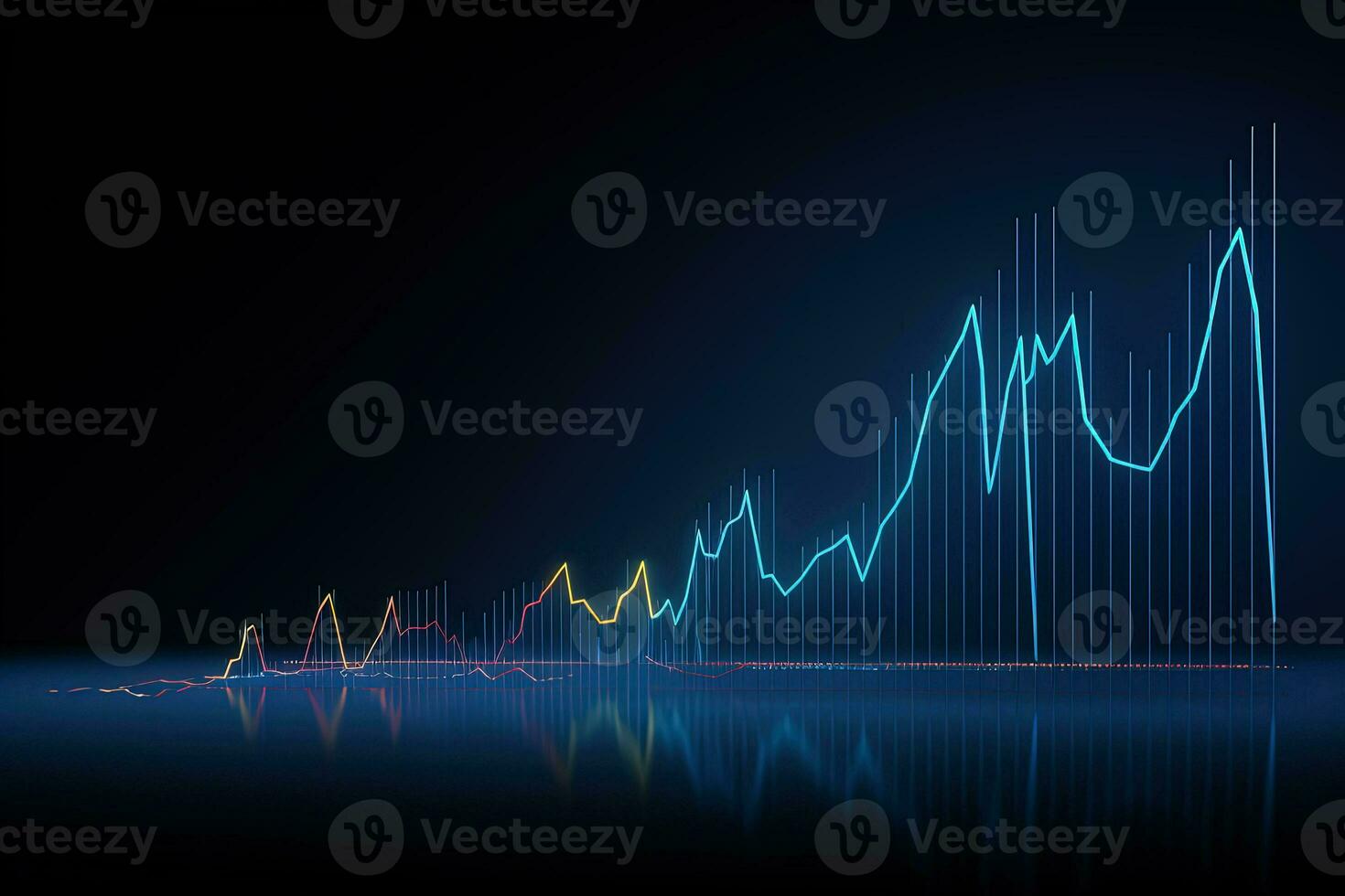 graph chart with a line going up. Generative AI 30598928 Stock Photo at