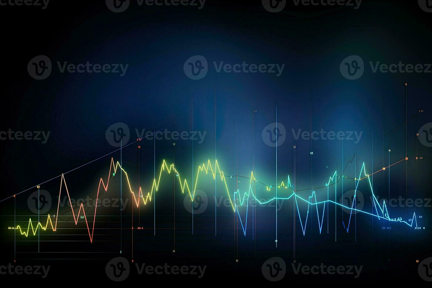 abstract background with line graph. Generative AI photo
