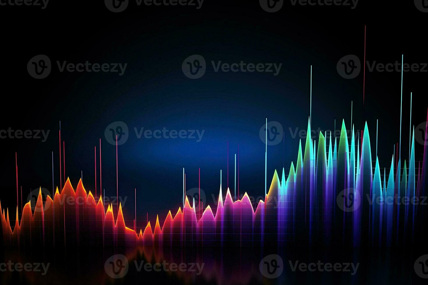 Stock market online business concept. business graph. glowing neon lines. Generative AI photo