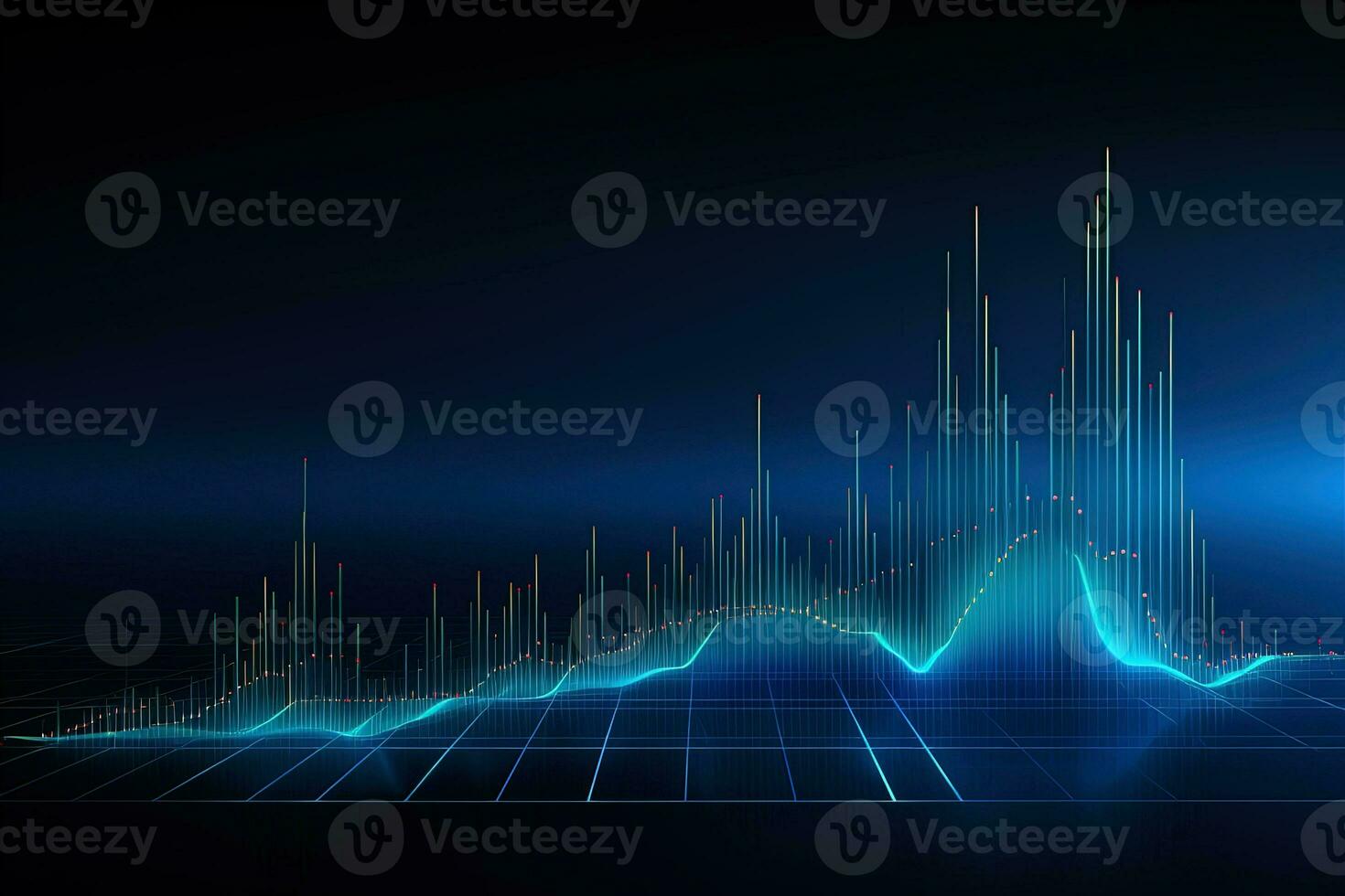 abstract graph with a line going up. Generative AI photo