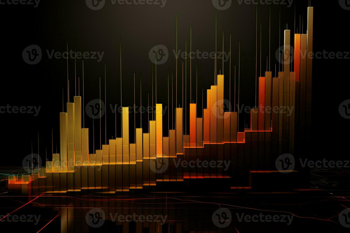 graph of data on a black background. Generative AI photo