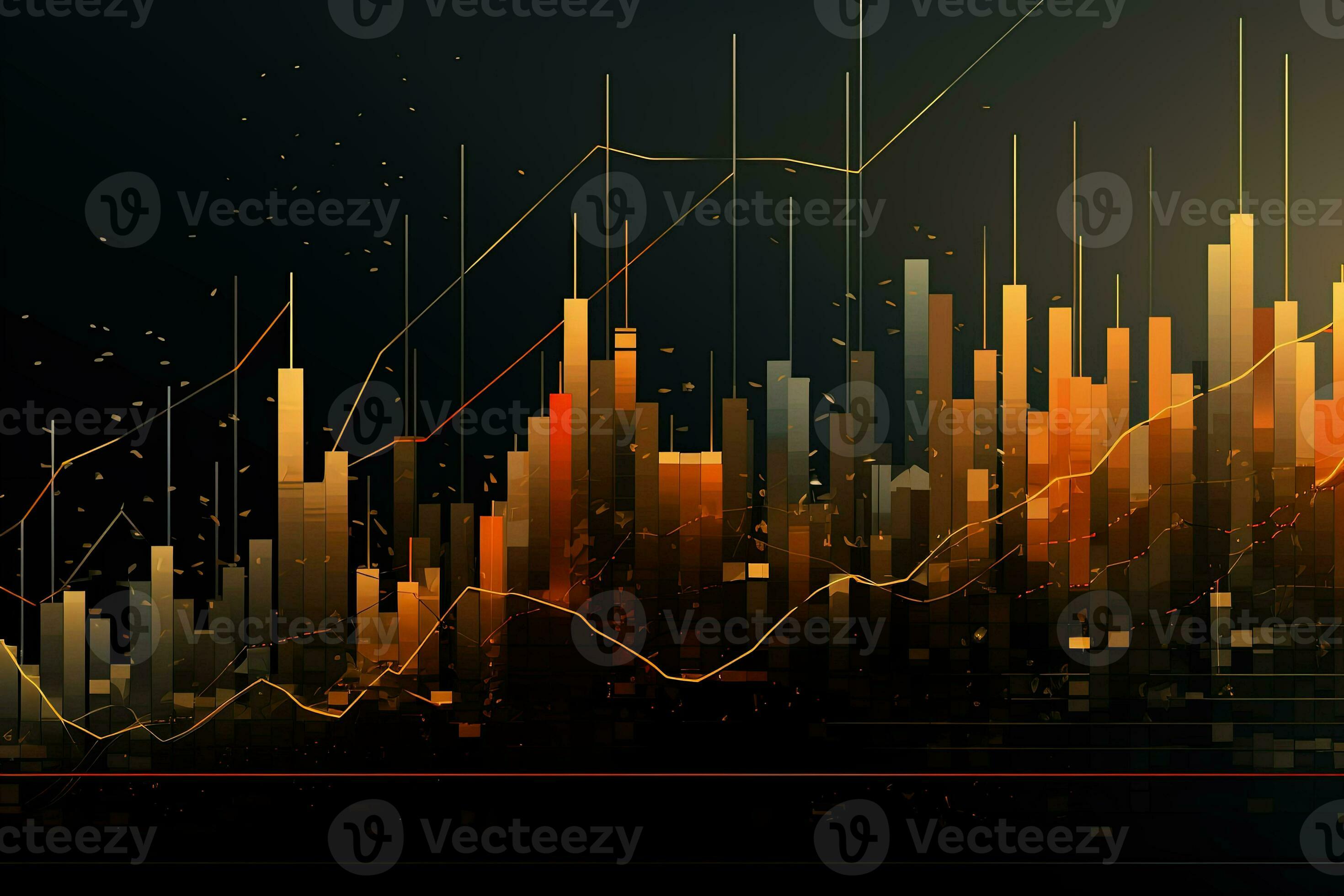 abstract graph chart with a line going up. Generative AI 30598964 Stock