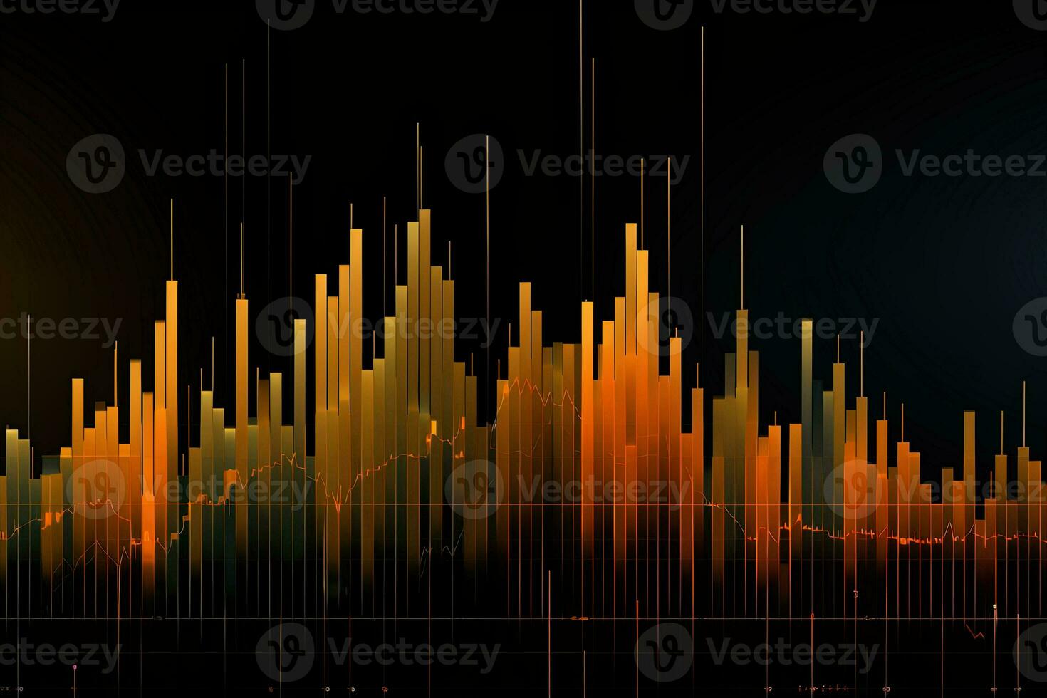 a graph of data is shown on a black background. Generative AI photo