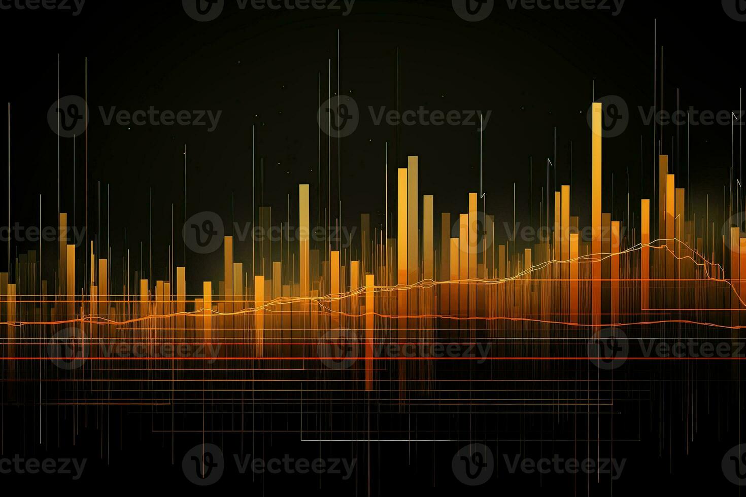 dark background with a line of data. Generative AI photo